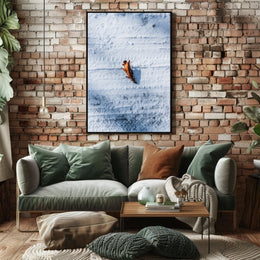 Solitary Leaf On Snow Poster