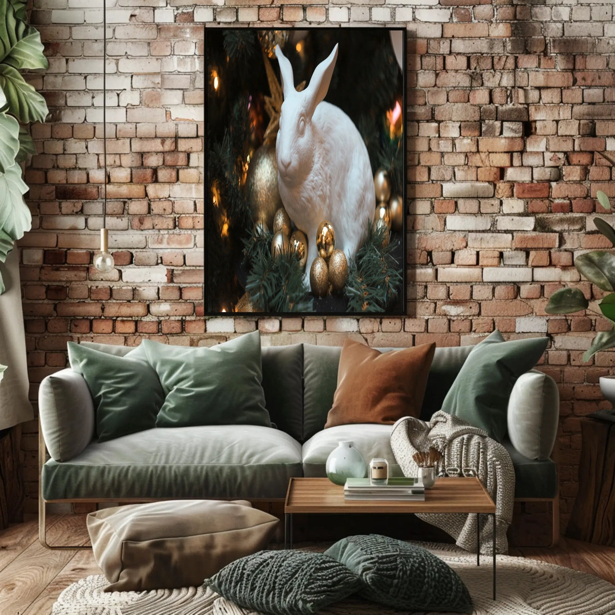 Festive Rabbit Sculpture Poster