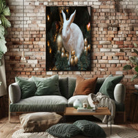 Festive Rabbit Sculpture Poster