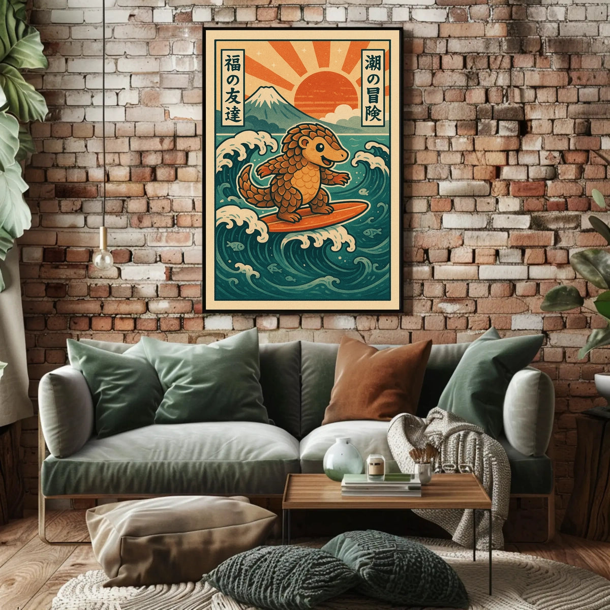 Surfing Pangolin Adventure Poster
