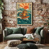 Surfing Pangolin Adventure Poster