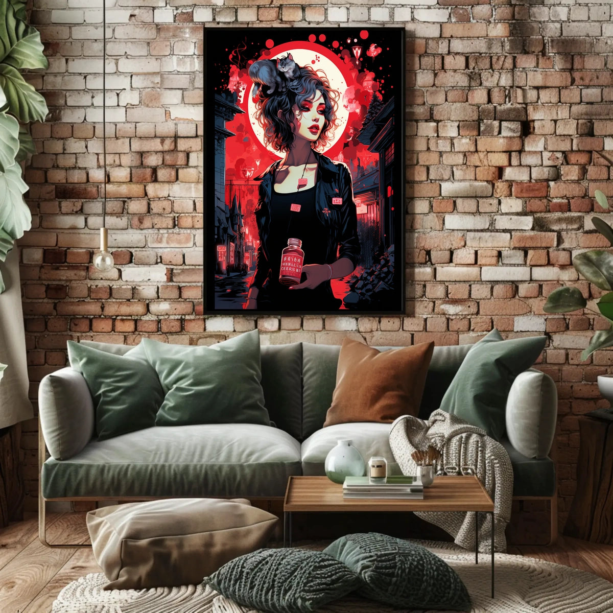 Urban Fantasy Noir Poster: Woman and Cat