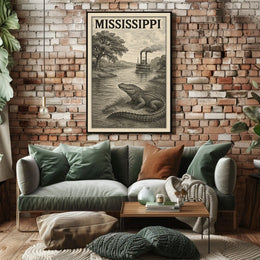 Mississippi River Scene Poster