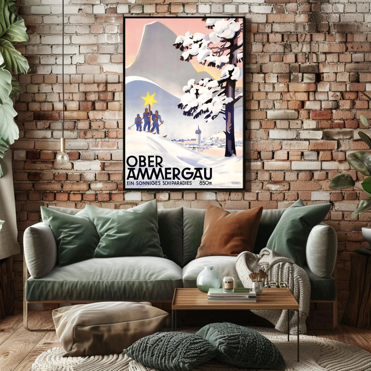 Oberammergau A Sunny Ski Paradise Poster