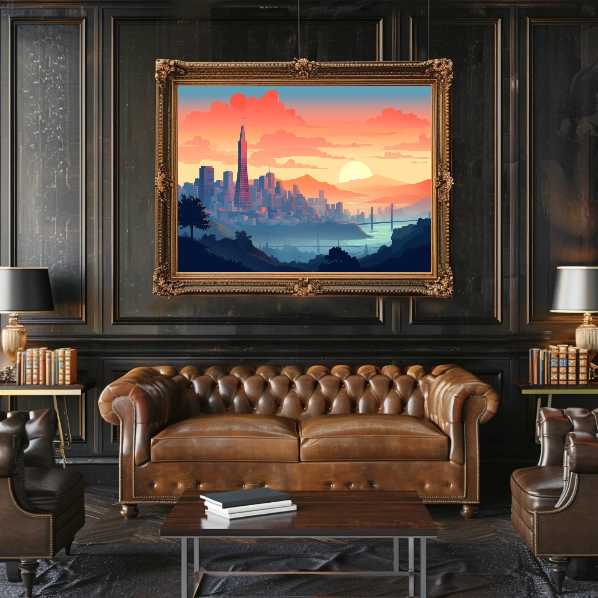 Sunset Over the Cityscape Poster