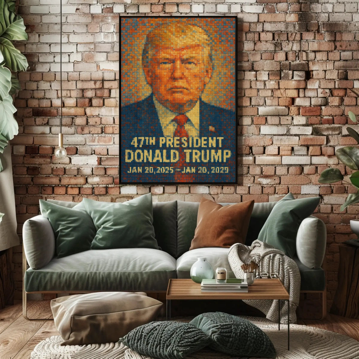 Presidential Mosaic Portrait Bold Leadership Decor Poster