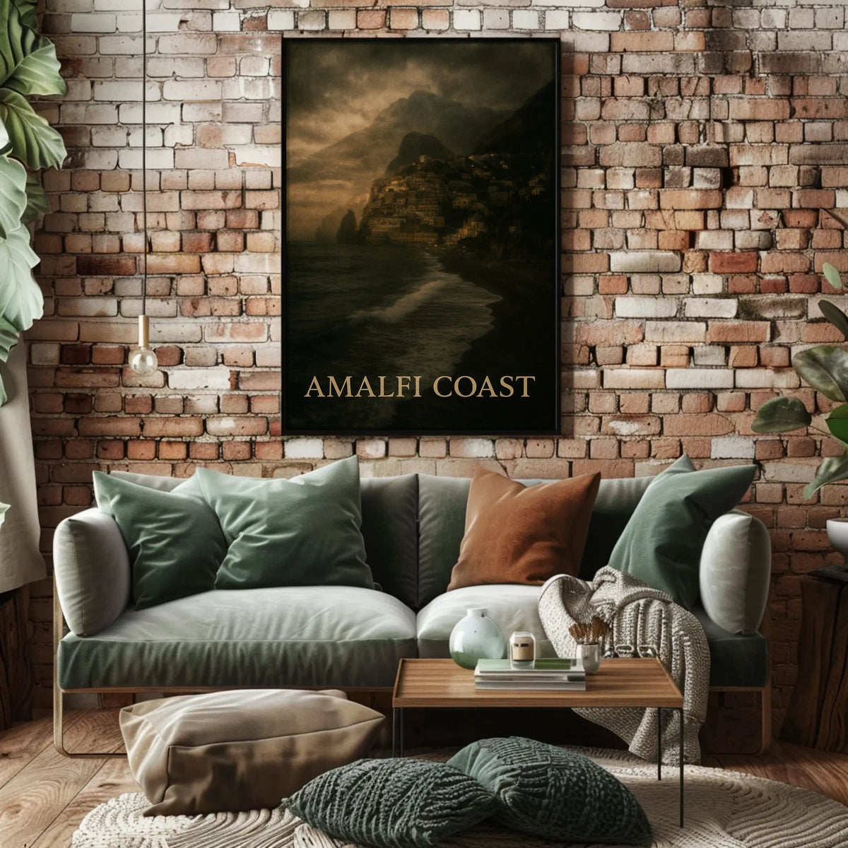 Amalfi Coast Poster Wall Art 18x24 Cliffside Mediterranean