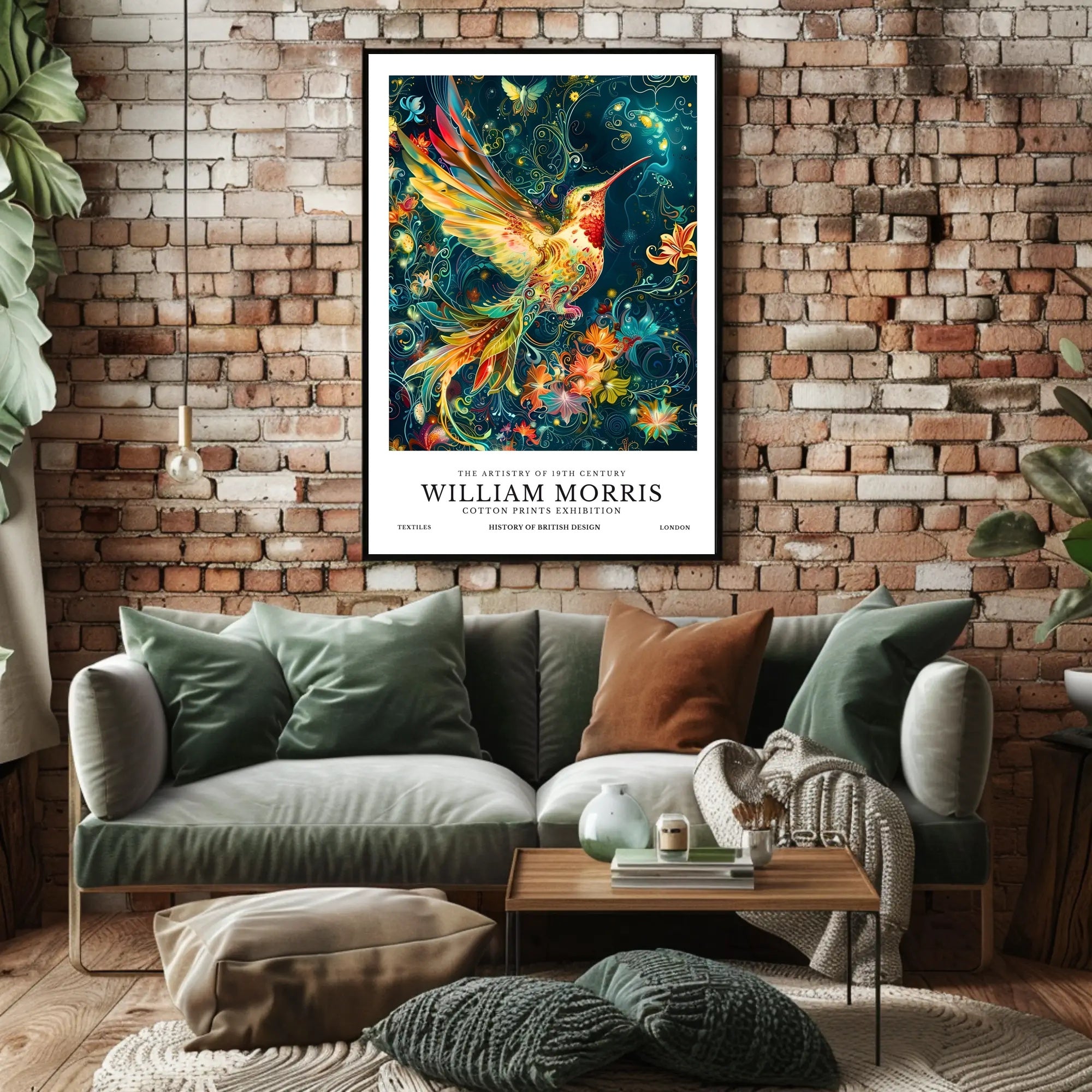 Artistic Heritage: Vibrant Bird in British Design Poster