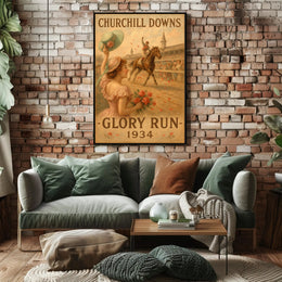 Churchill Downs Vintage Jockey Victory Sports Poster
