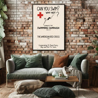 American Red Cross Swimming Campaign Educational or Infographic Poster PosterGoat
