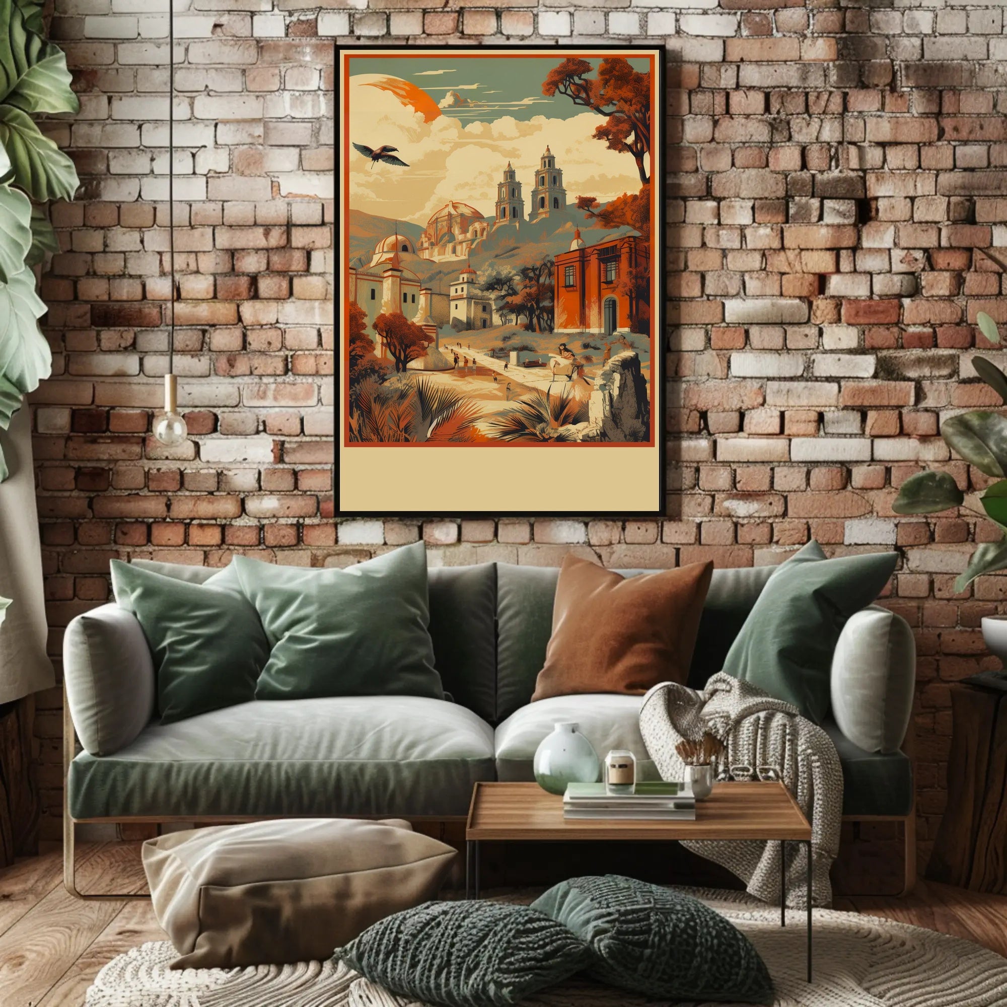 Serene Village Landscape Poster