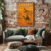 Sahara Desert Adventure Vintage Travel Poster