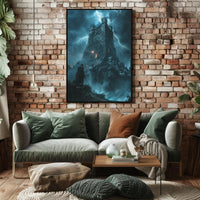 Dramatic Dark Fantasy Fortress Adventure Fantasy or Mythology Poster PosterGoat
