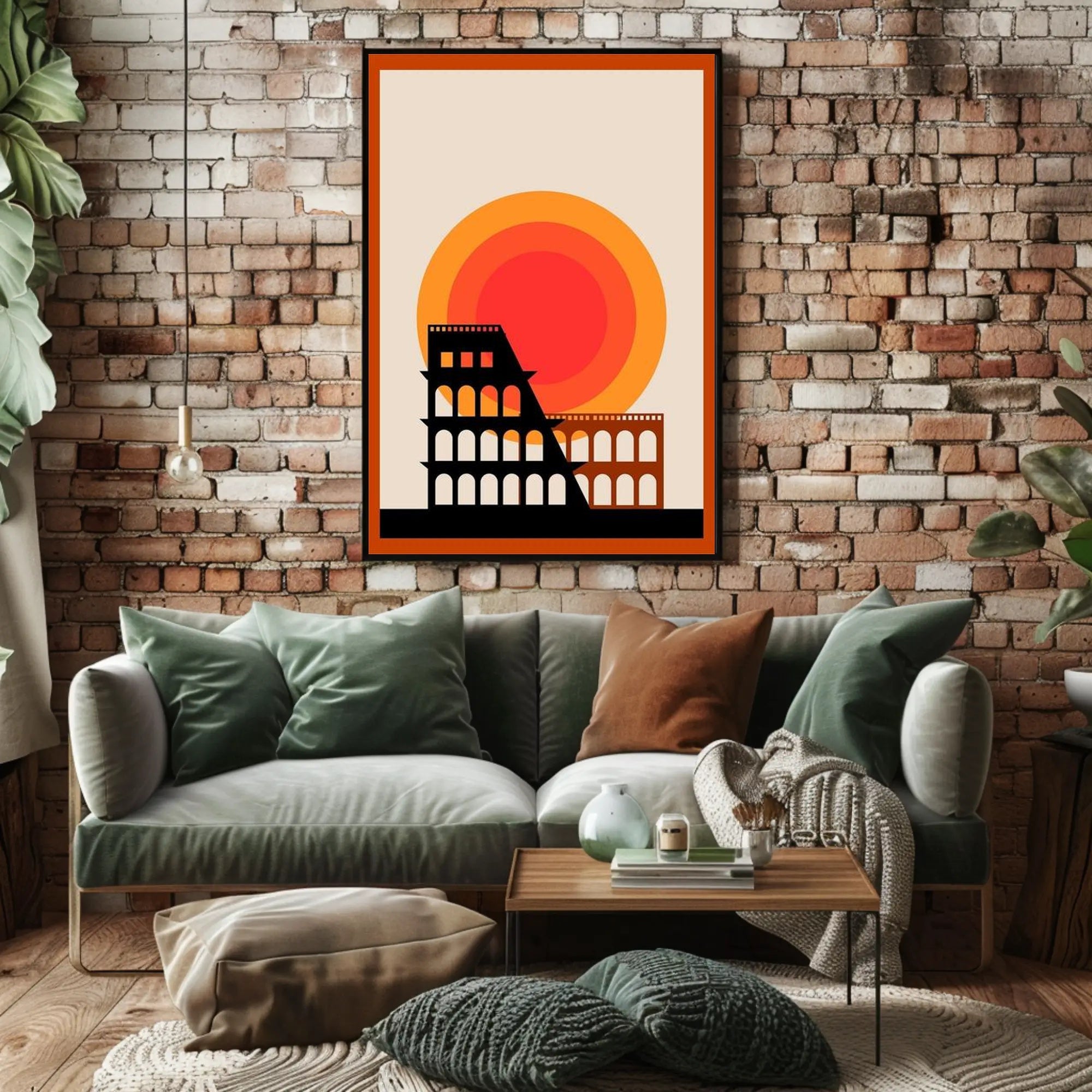 Modern Coliseum Silhouette Poster PosterGoat