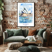 Sydney Opera House Illustration Poster PosterGoat