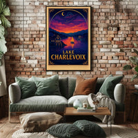 Lake Charlevoix Sunset View - Travel Poster