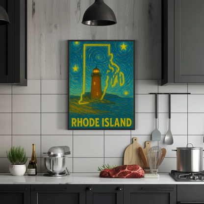 Rhode Island Starry Night Poster