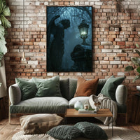 Eerie Angelic Cemetery Scene: Fantasy or Mythology Poster PosterGoat