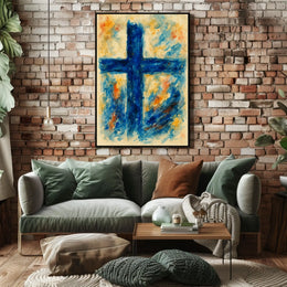 Abstract Cross In Watercolor Abstract Poster
