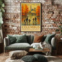 Columbus Reflections On The Scioto Poster