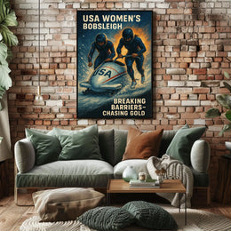 USA Womens Bobsleigh Breaking Barriers Poster