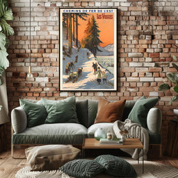 Winter Fun in Les Vosges Poster PosterGoat