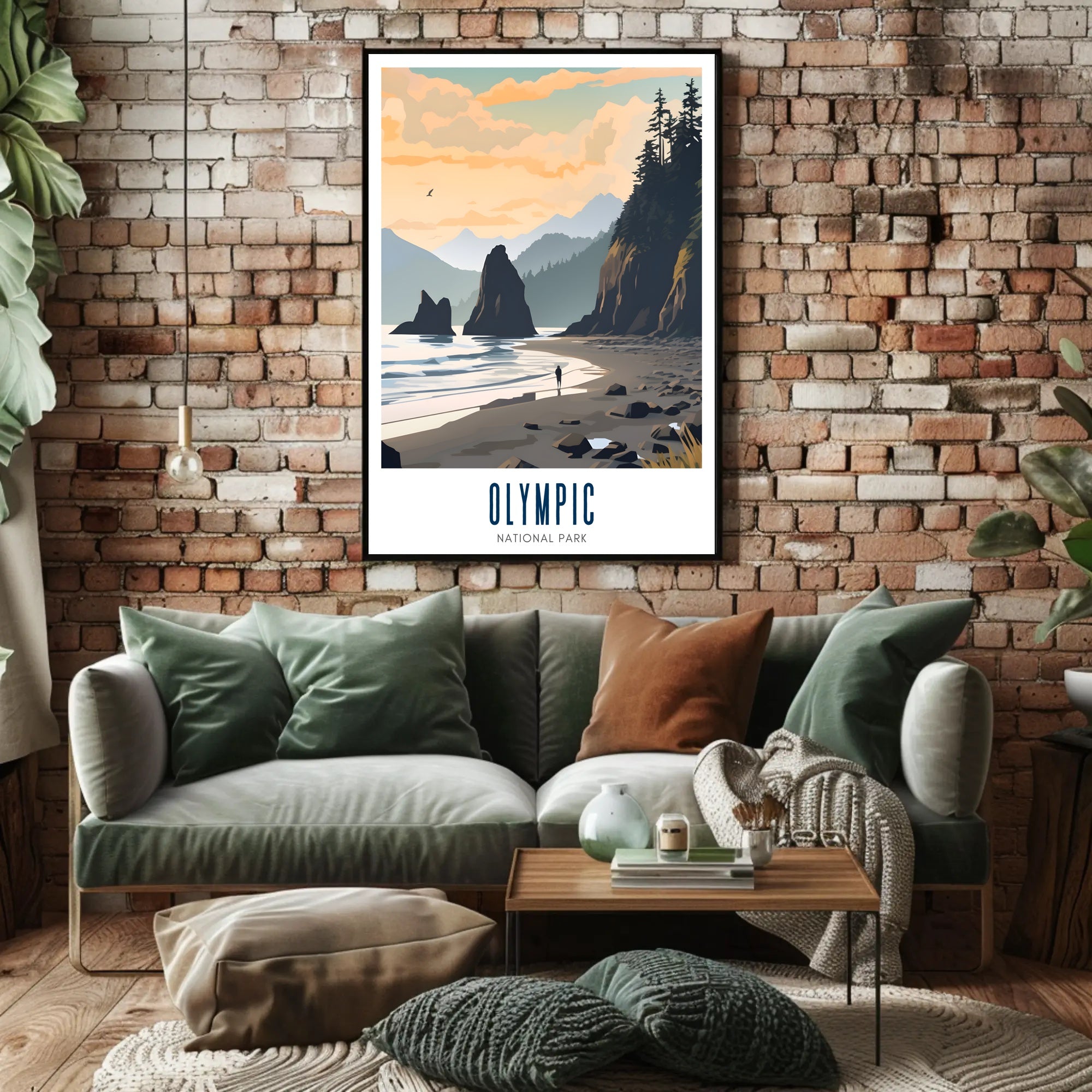 Tranquil Shores of Olympic Poster