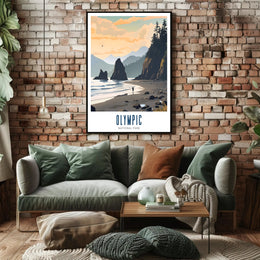 Tranquil Shores of Olympic Poster
