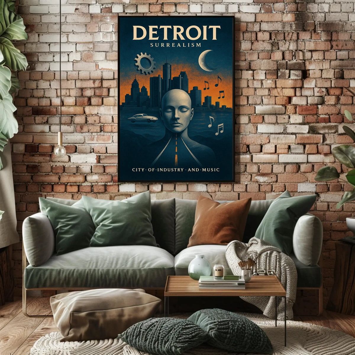 Detroit Heritage Industrial Music Skyline Poster