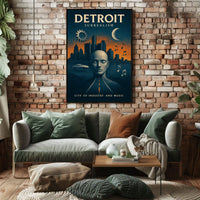Detroit Heritage Industrial Music Skyline Poster