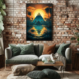 Sunset Over The Pyramid Poster
