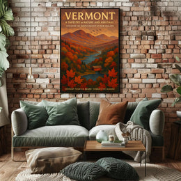 Vermont Autumn Landscape Poster Wall Art Print