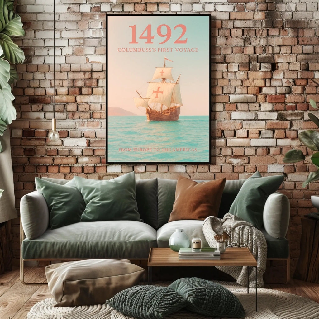 1492 Columbuss First Voyage Poster