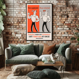 Vintage Navy Department First Aid WWII Poster PosterGoat