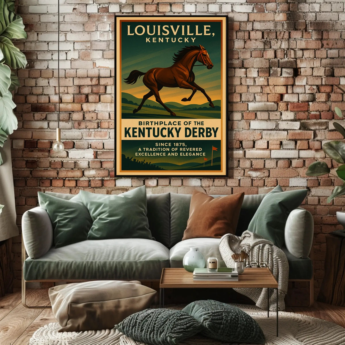 Kentucky Derby Vintage Horse Racing Poster Print