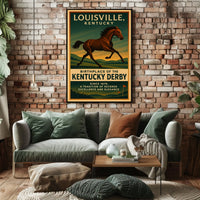 Kentucky Derby Vintage Horse Racing Poster Print