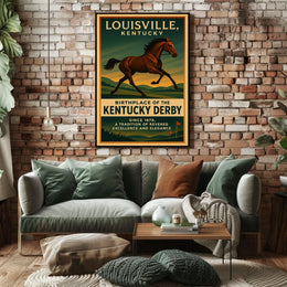 Kentucky Derby Vintage Horse Racing Poster Print