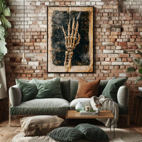 Elegant Skeletal Hand with Quill Artistic Poster