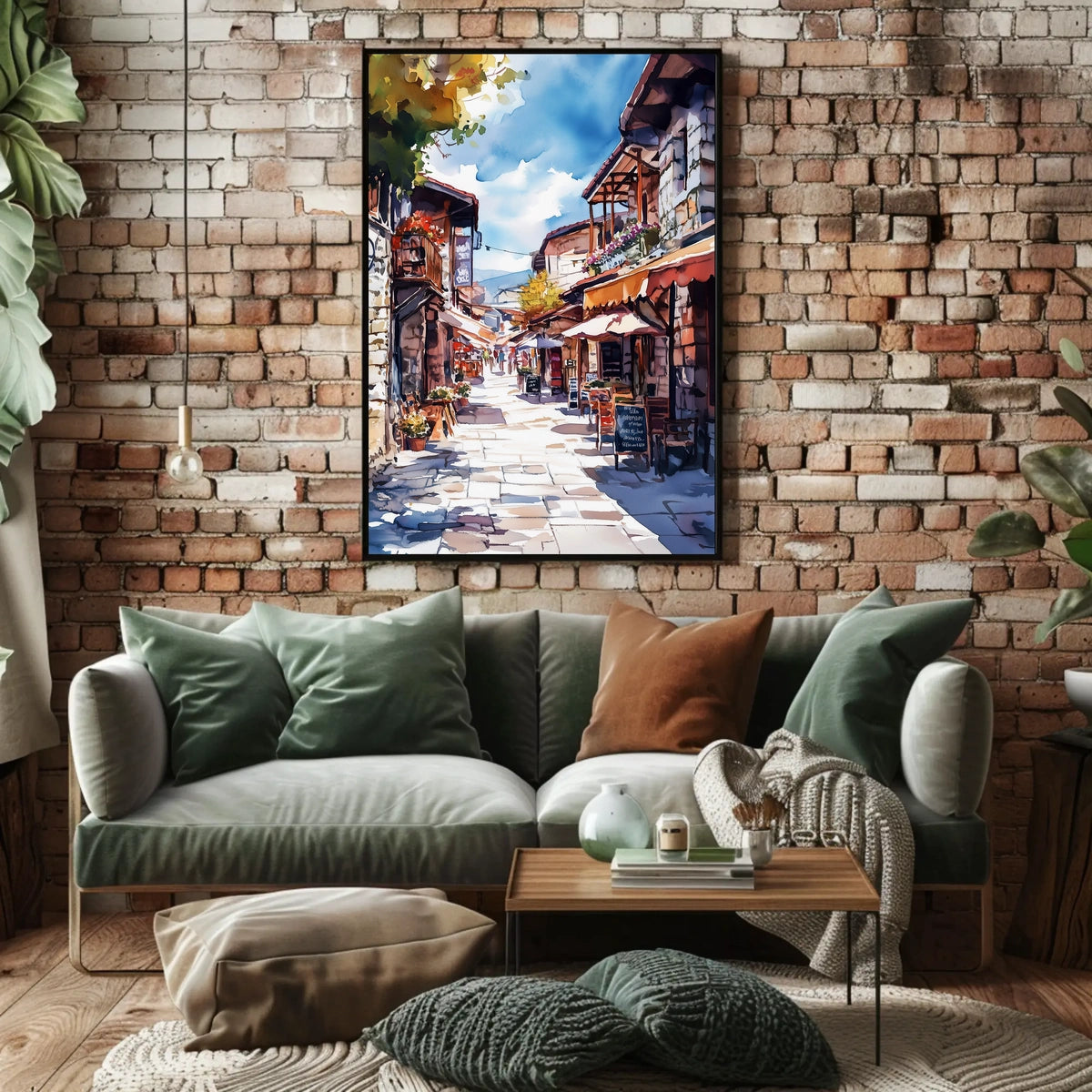 North Macedonia Skopje Old Bazaar Street Scene Poster