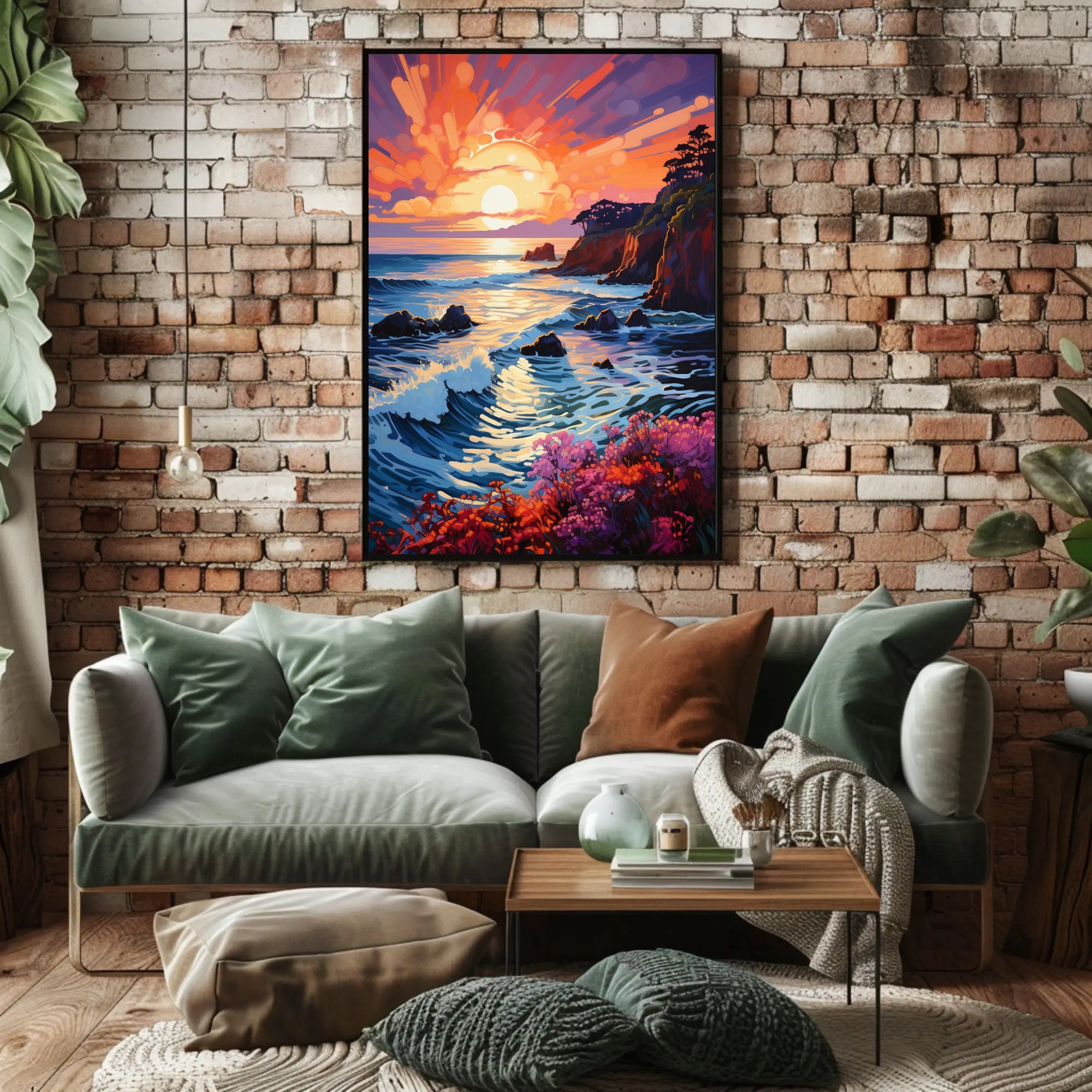 Vibrant Coastal Sunset Poster PosterGoat
