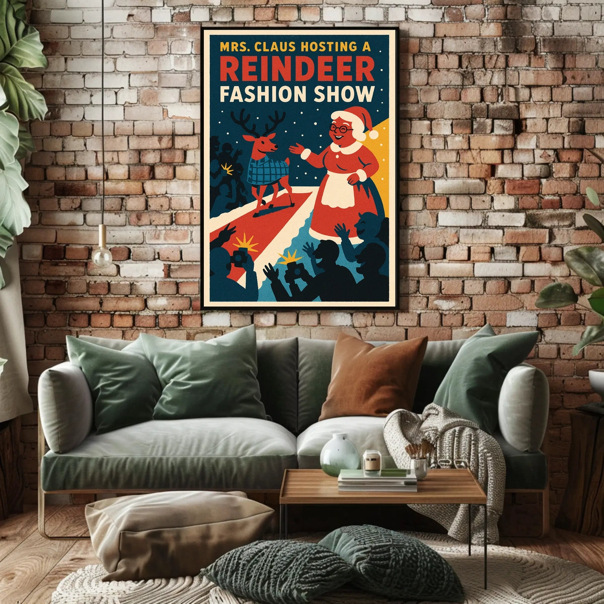 Reindeer Fashion Show: Retro Christmas Holiday Pop Culture Poster