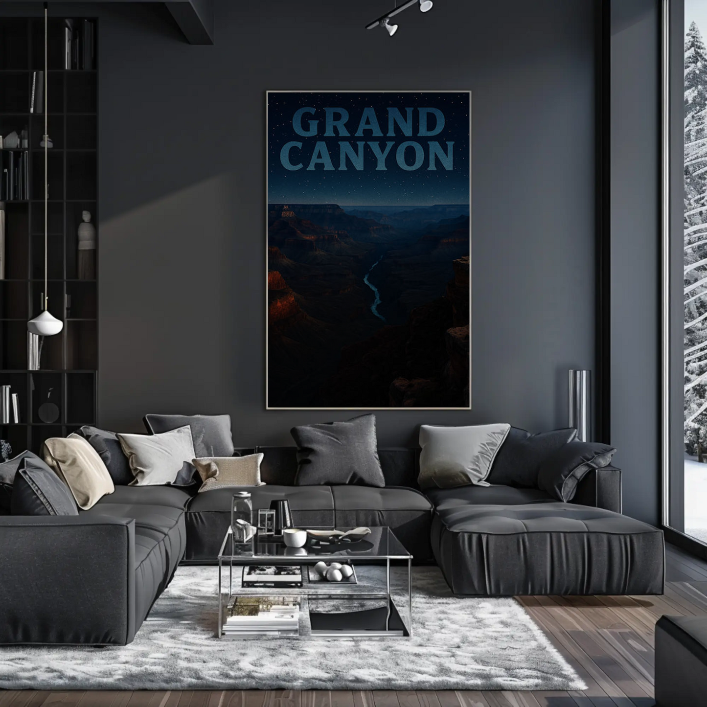 Grand Canyon Arizona Night River Travel Poster