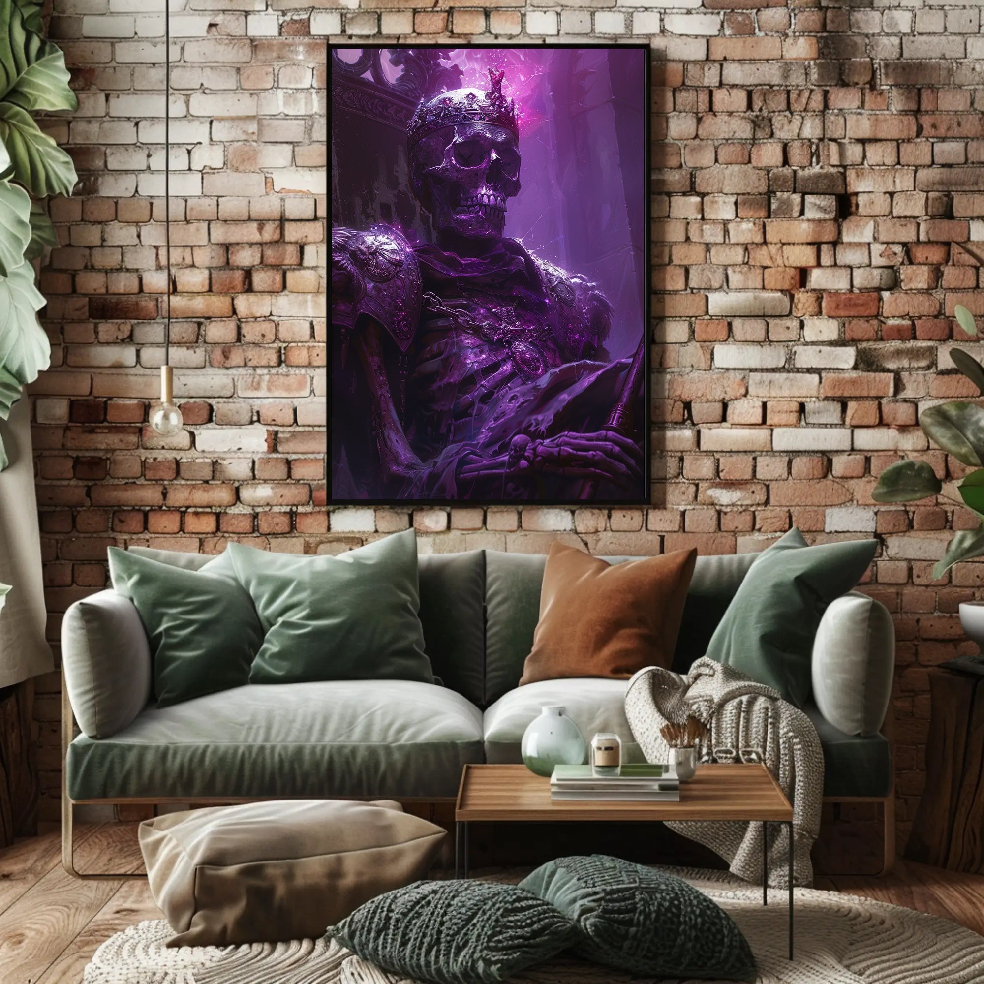 Skeletal Monarch's Throne: A Dark Fantasy Poster