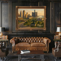 Detroit Skyline Michigan Urban Travel Photography Realism Heritage Iconic Cityscape Poster