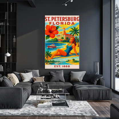 St Petersburg Florida Beach Resort Sunshine Girl Poster