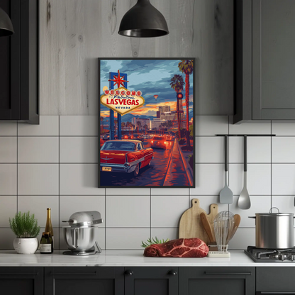 Vintage Travel Poster - Las Vegas, Nevada Lights