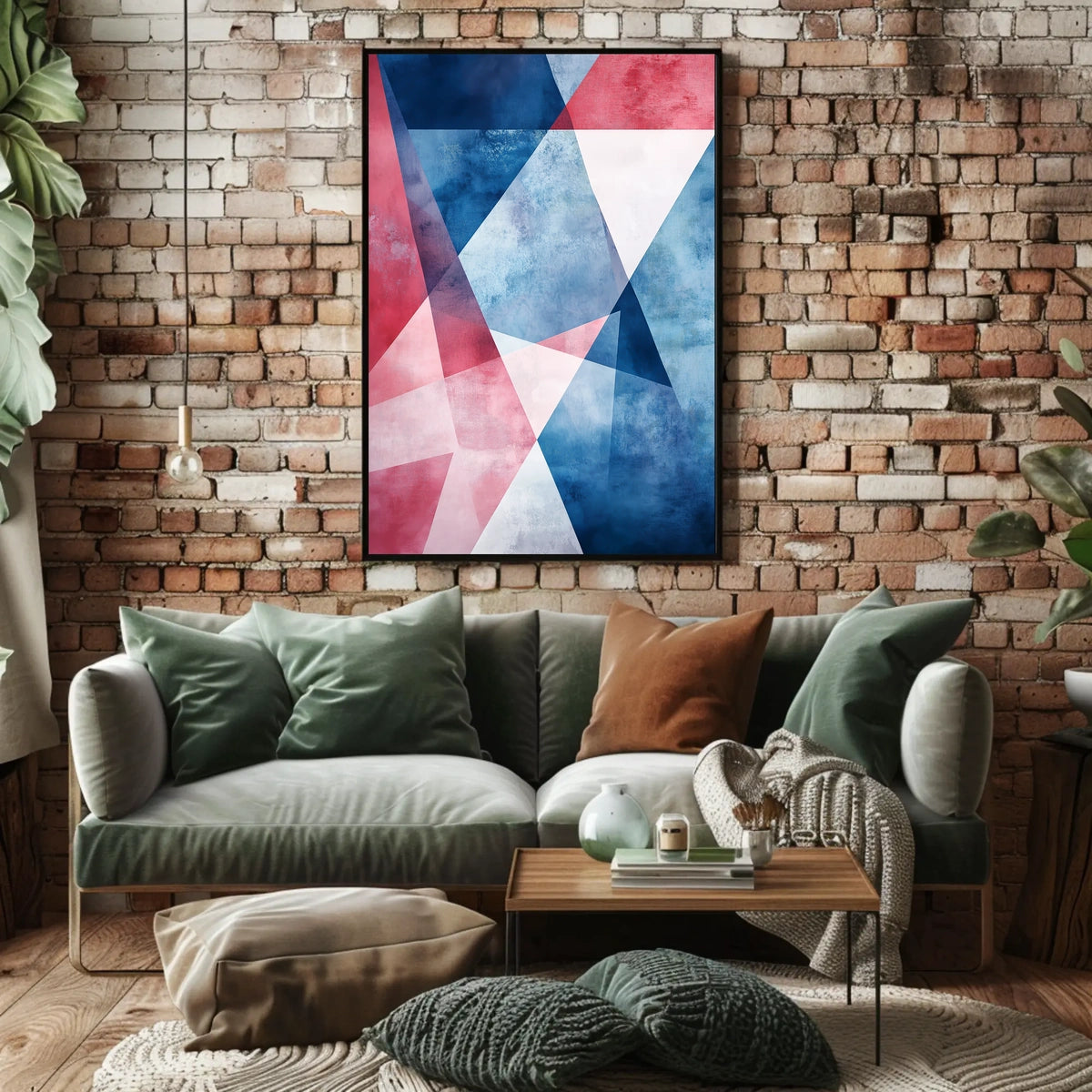 Geometric Abstract Patriotic Shapes Wall Art Poster