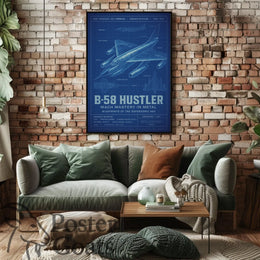 B-58 Hustler Supersonic Bomber Military Aviation Poster
