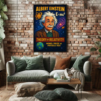 Albert Einstein Nobel Prize 1921 Vintage Scientific Wall Art Portrait Decor Poster