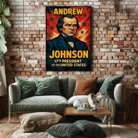 Andrew Johnson Seventeenth President Poster Vintage Wall Art